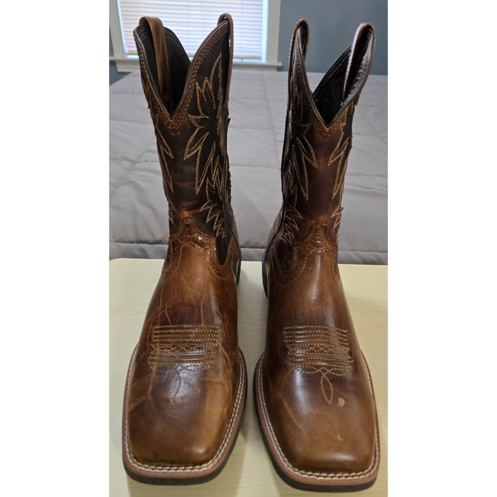 Ariat® (Men's 10.5 WIDE) Sport Cool VentTEK™ Cowboy Boot, Dark/2-Tone Tan - $220 - Picture 4 of 12